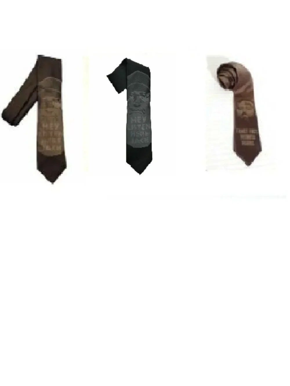 Mens Necktie Lot of 3 Duck Dynasty Variety Ties A&E Black & Brown Lined Funny